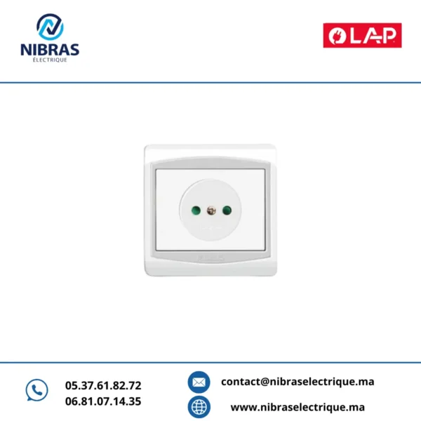 PRISE DE COURANT MEC 2 P GALAXY BLANC