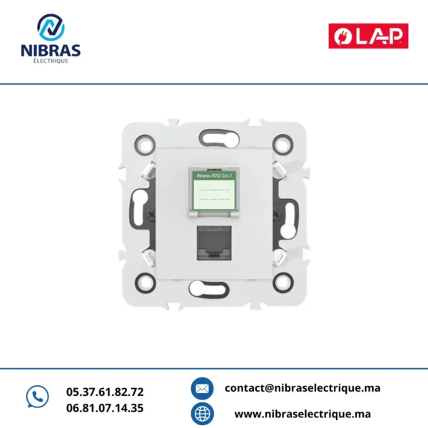 PRISE DE TELEPHONE RJ12 CAT3 OBTURATEUR Millenium BLANC