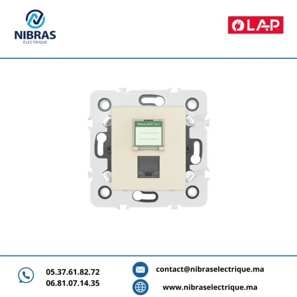 PRISE DE TELEPHONE RJ12 CAT3 OBTURATEUR Millenium MARFIL