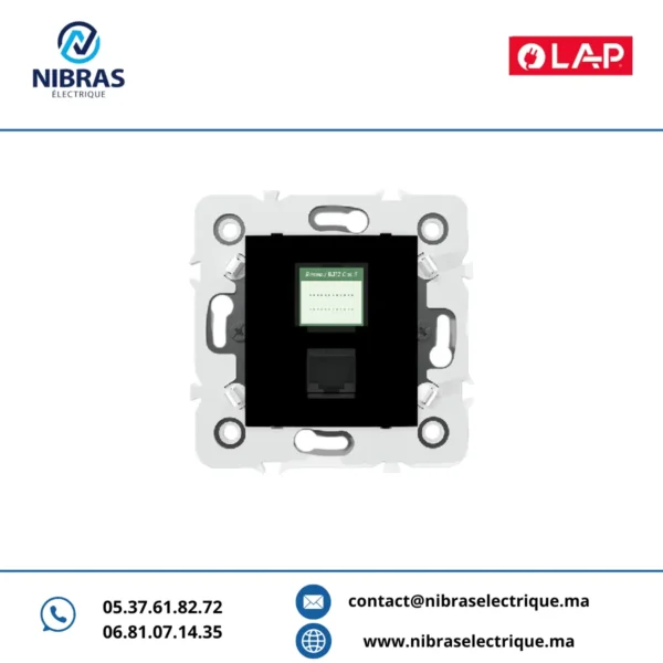 PRISE DE TELEPHONE RJ12 CAT3 OBTURATEUR Millenium NOIR