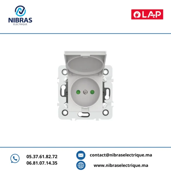 PRISE ETANCHE 2P Millenium BLANC