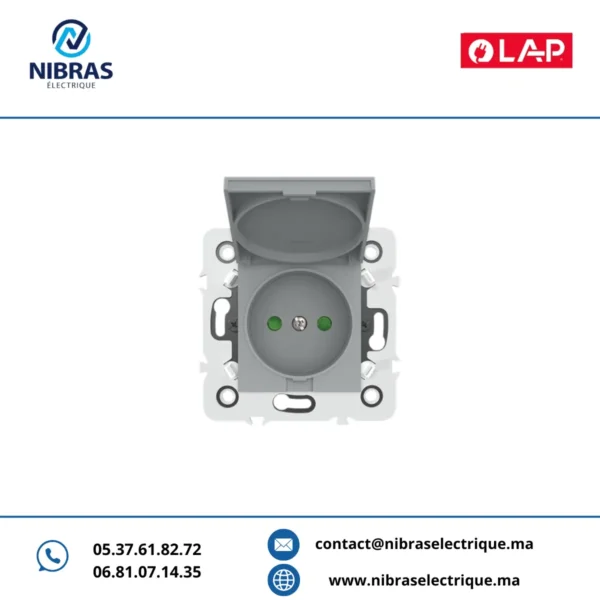 PRISE ETANCHE 2P Millenium GRIS CLAIR