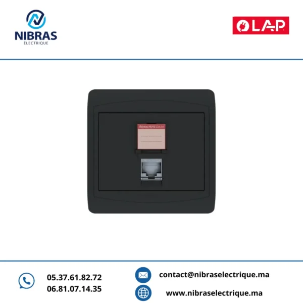 PRISE RJ45 CAT.5e MEC OBTURATEUR GALAXY NOIR