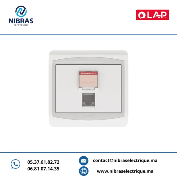 PRISE RJ45 CAT.5e OBTURATEUR GALAXY BLANC