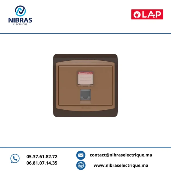 PRISE RJ45 CAT.5e OBTURATEUR GALAXY MARRON