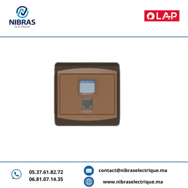 PRISE RJ45 CAT.6 MEC OBTURATEUR MARRON GALAXY