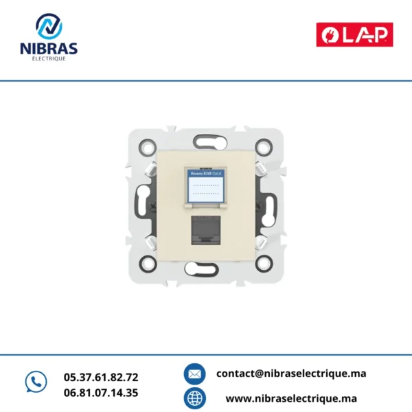 PRISE RJ45 CAT.6 OBTURATEUR CAPPUCCINO