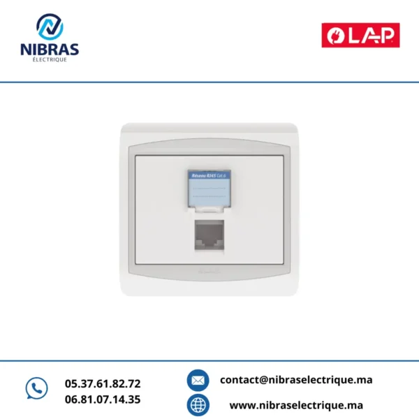 PRISE RJ45 CAT.6 OBTURATEUR GALAXY BLANC