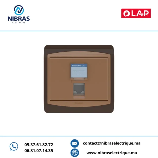 PRISE RJ45 CAT.6 OBTURATEUR GALAXY MARRON