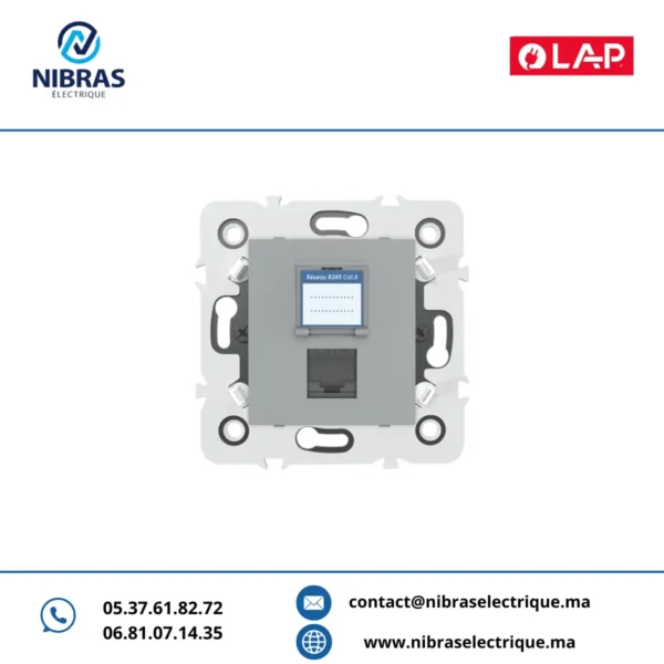 PRISE RJ45 CAT.6 OBTURATEUR GRIS CLAIR