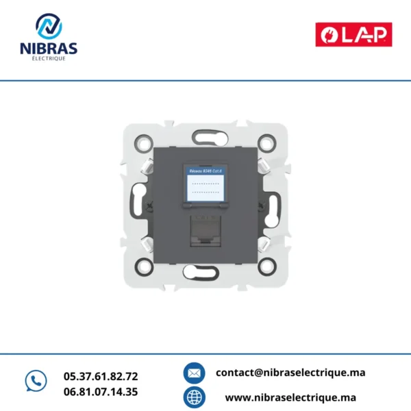 PRISE RJ45 CAT.6 OBTURATEUR GRIS FONCE