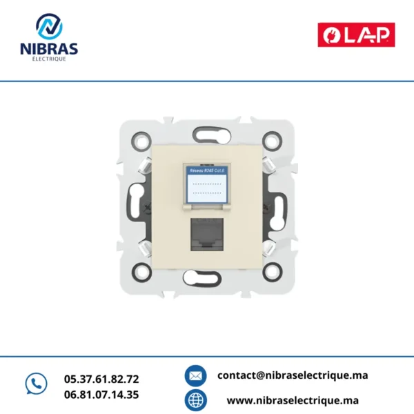 PRISE RJ45 CAT.6 OBTURATEUR MARFIL