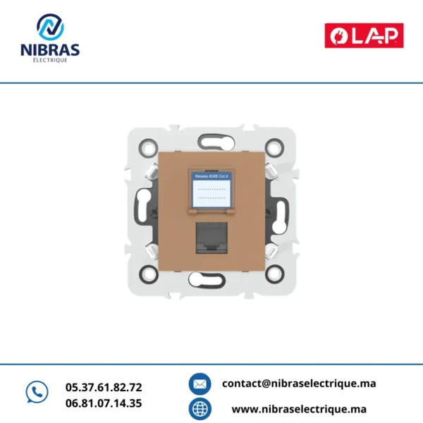 PRISE RJ45 CAT.6 OBTURATEUR MARRON