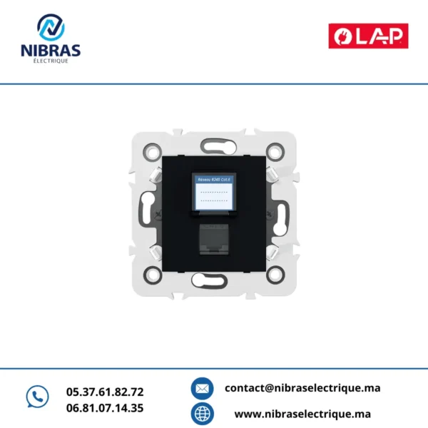 PRISE RJ45 CAT.6 OBTURATEUR NOIR