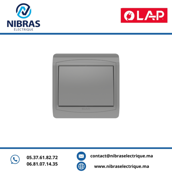 INTERRUPTEUR VA & VIENT SIMPLE GALAXY GRIS CLAIR