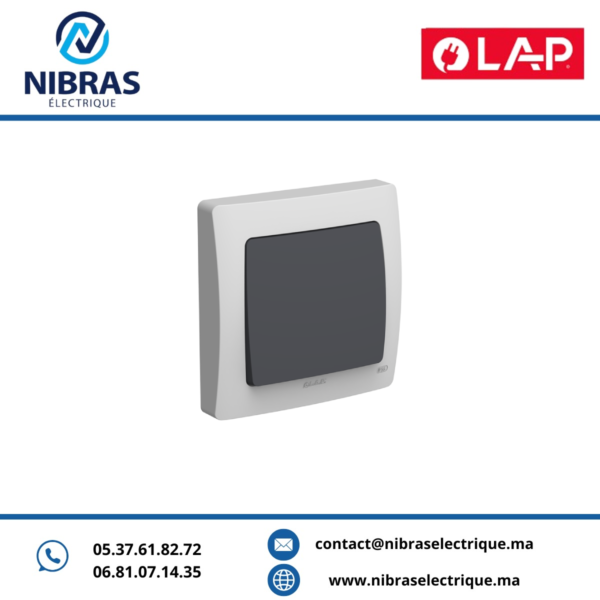 INTERRUPTEUR VA & VIENT SIMPLE AQUA(Encastré) GRIS