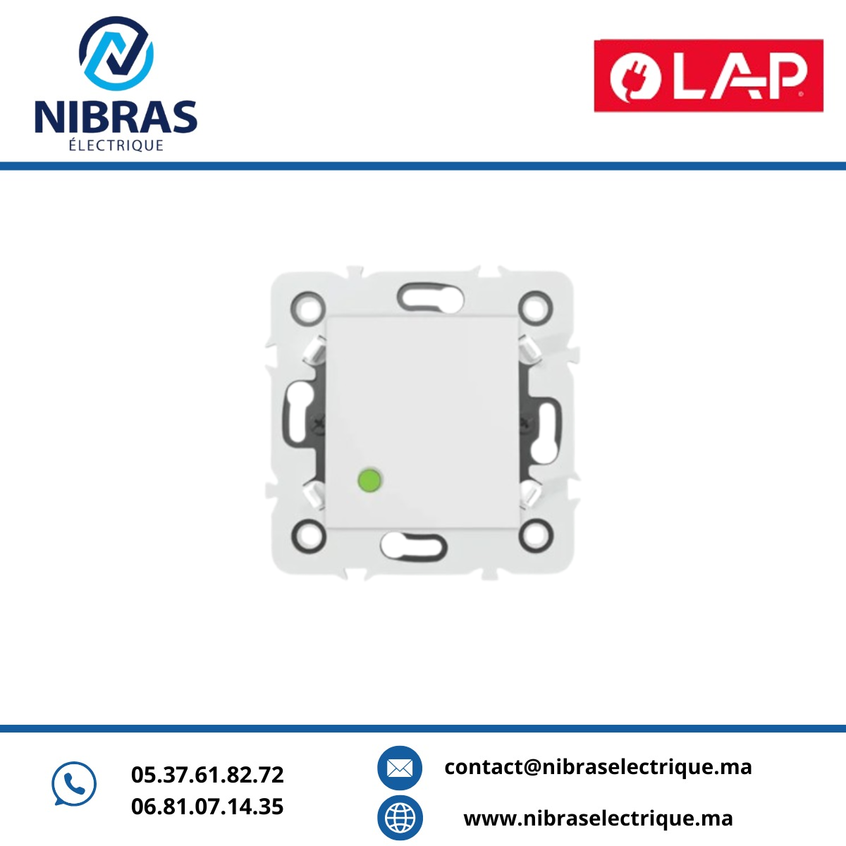 INTERRUPTEUR VA & VIENT LUMINEUX LED Millenium BLANC