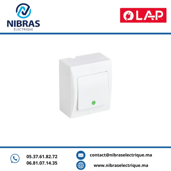 INTERRUPTEUR VA & VIENT LUMINEUX LED BLANC