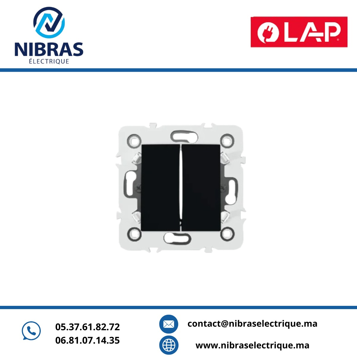 INTERRUPTEUR VA & VIENT DOUBLE Millenium NOIR