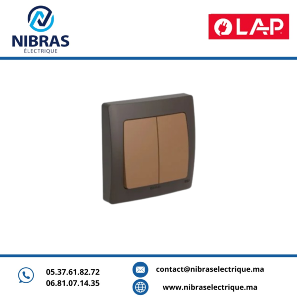 INTERRUPTEUR VA & VIENT DOUBLE AQUA(Encastré) MARRON