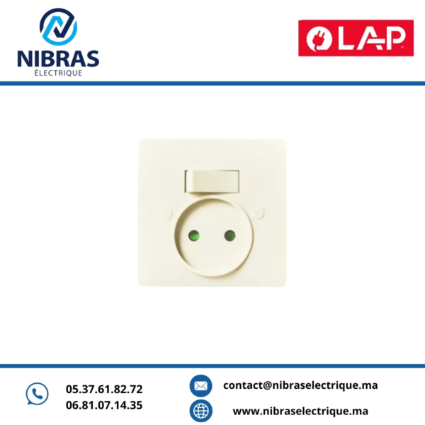 INTERRUPTEUR VA & VIENT + PRISE 2P ORIENT MARFIL