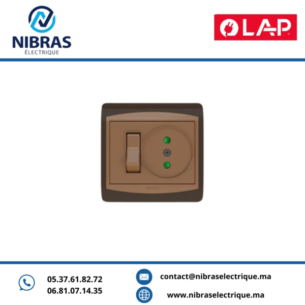 INTERRUPTEUR VA & VIENT + PRISE 2P GALAXY MARRON