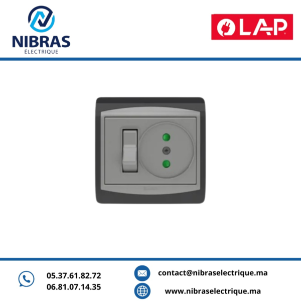 INTERRUPTEUR VA & VIENT + PRISE 2P GALAXY GRIS