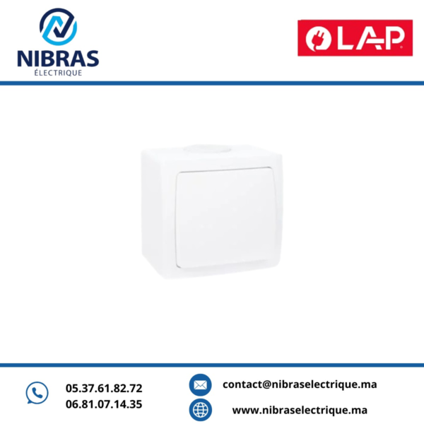 INTERRUPTEUR SIMPLE ALLUMAGE AQUA(Apparent) BLANC