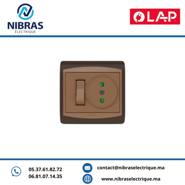 INTERRUPTEUR MEC VA & VIENT + PRISE 2P GALAXY MARRON