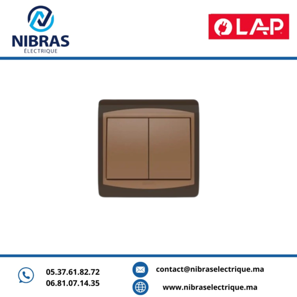 INTERRUPTEUR MEC DOUBLE ALLUMAGE GALAXY MARRON