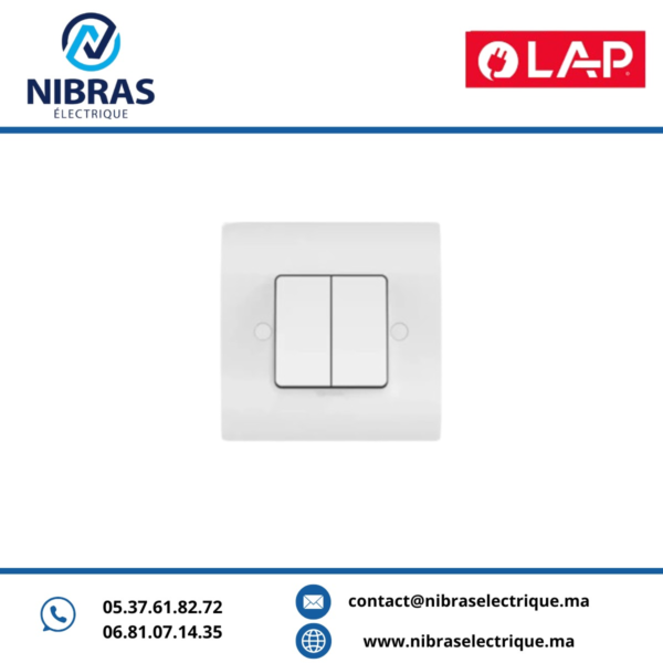 INTERRUPTEUR DOUBLE VA & VIENT ORIENT BLANC