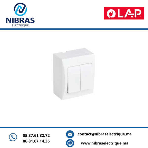 INTERRUPTEUR DOUBLE VA & VIENT OPTIMO BLANC