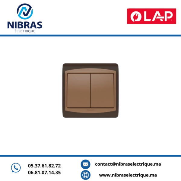INTERRUPTEUR DOUBLE ALLUMAGE GALAXY MARRON