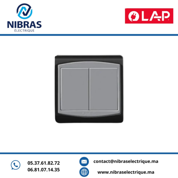 INTERRUPTEUR MEC DOUBLE ALLUMAGE GALAXY GRIS