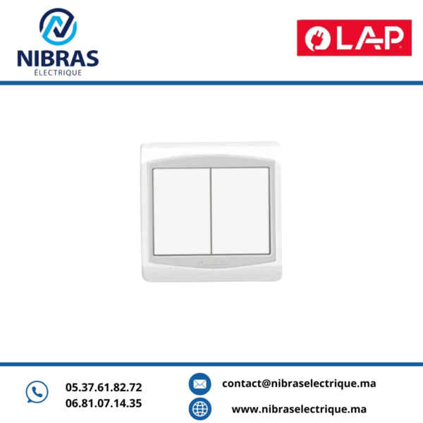 INTERRUPTEUR MEC DOUBLE ALLUMAGE GALAXY BLANC