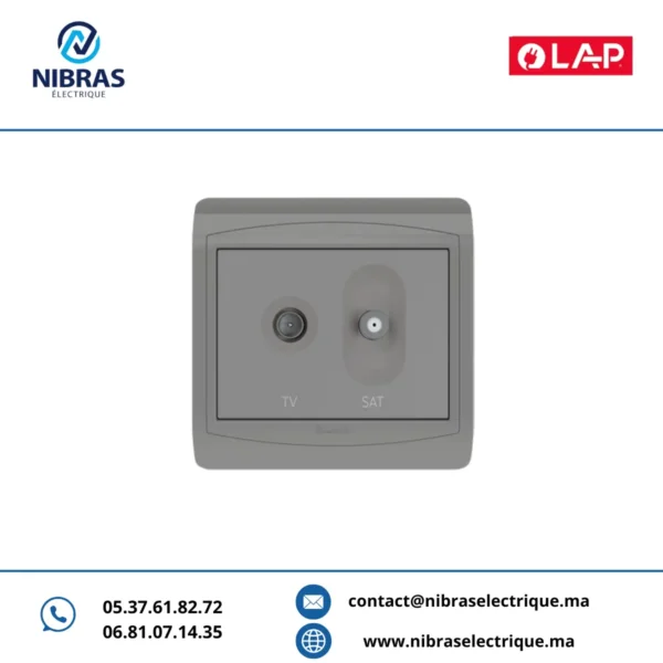 PRISE TVSAT GRIS CLAIR