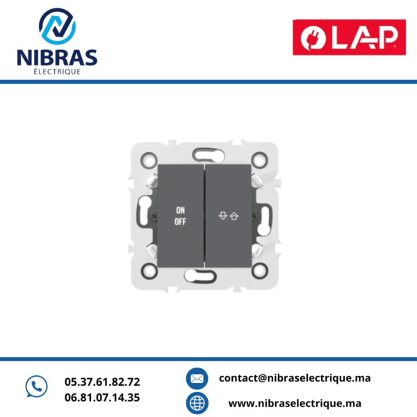 INTERRUPTEUR INVERSEUR ON/OFF Millenium GRIS FONCE