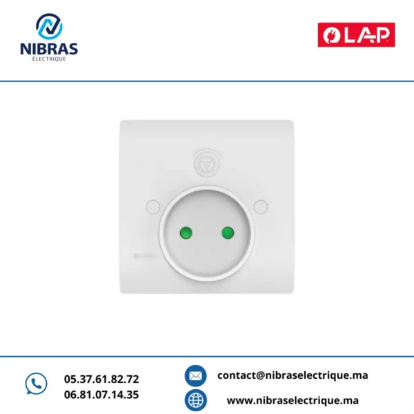 PRISE 2P SORTIE DE FIL AVEC BOUCHON BLANC