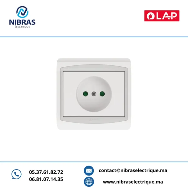 PRISE DE COURANT 2 P GALAXY BLANC