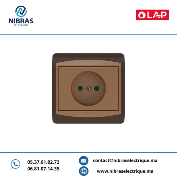 PRISE DE COURANT 2 P GALAXY MARRON