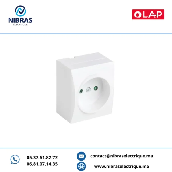 PRISE DE COURANT 2 P OPTIMO BLANC