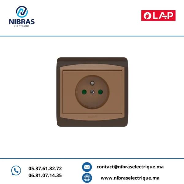 PRISE DE COURANT 2P + TERRE GALAXY MARRON