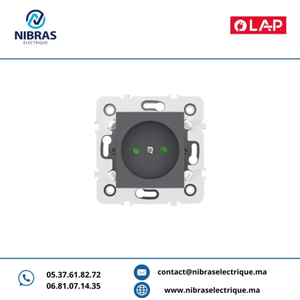 PRISE DE COURANT 2P Millenium GRIS FONCE