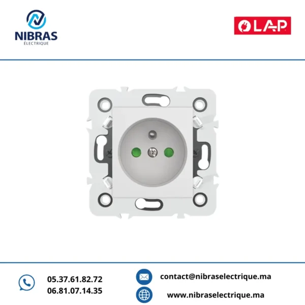 PRISE DE COURANT 2P+TERRE Millenium BLANC