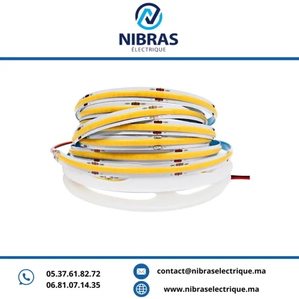 STRIP LIGHT 12V LED COB 12W 8MM 3000K IP20 (5ML)