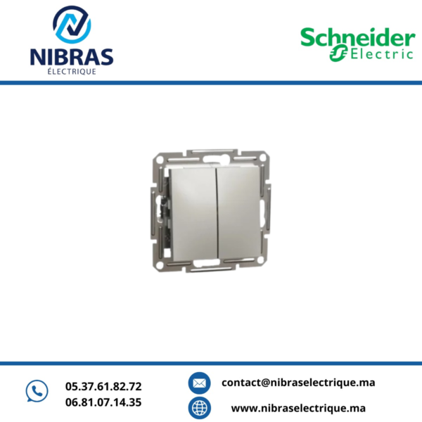 INTERRUPTEUR DOUBLE ALLUMAGE BRONZE SCHNEIDER