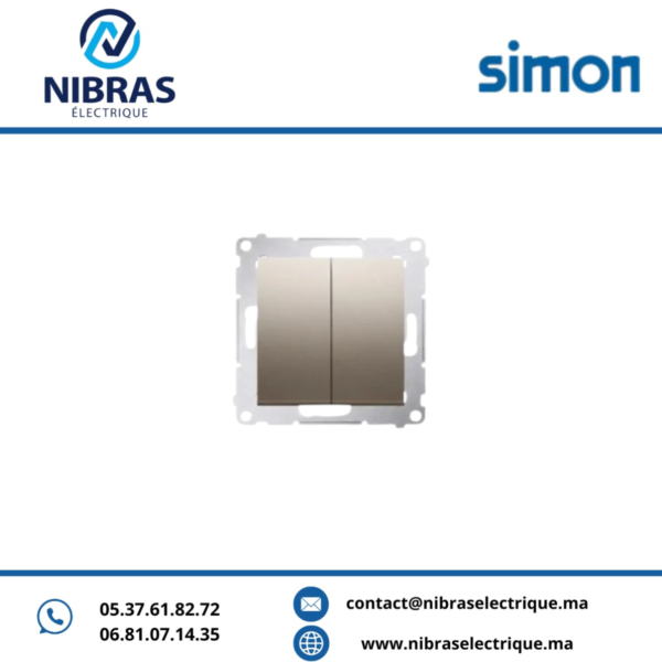 Double interrupteurs 16AX à vis cava Simon