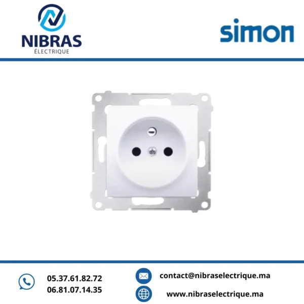 PRISE 2P+T 16AX à vis BLANC Simon 54
