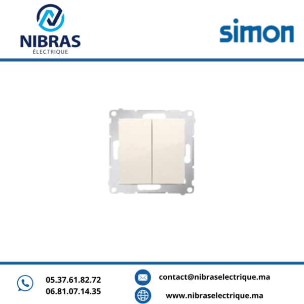 Double Interrupteur Va-et-Vient 16AX à Vis – SIMON 54 – Marfil