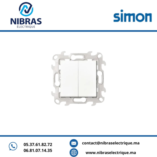 DOUBLE INTERRUPTEUR SIMON 24 BLANC